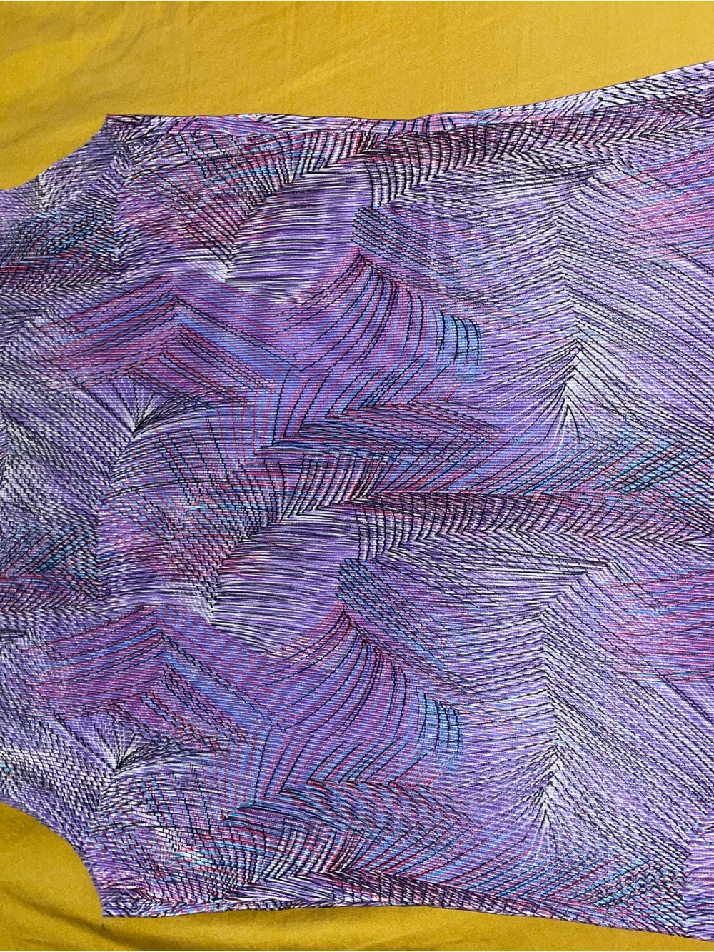 Issey Miyake inspired Self Esteem Purple Patterned V-Neck Tank Top Size Large - Picture 4 of 4
